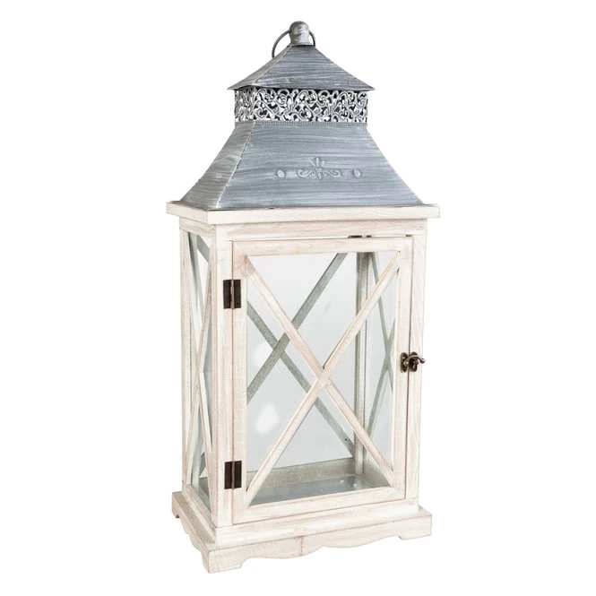 Laterne - Aus Holz - 30 X 19 X 65 Cm 1 Laterne - Aus Holz - 30 X 19 X 65 Cm