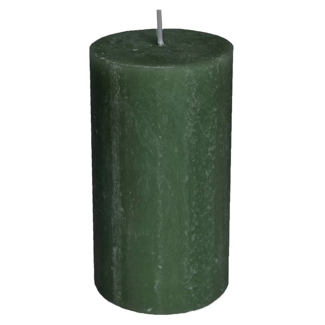 Stumpenkerze - Rustic - Ca. 7 X 13 Cm - Dunkelgrün 1 Stumpenkerze - Rustic - Ca. 7 X 13 Cm - Dunkelgrün