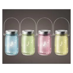 LED-Solarlampe - Aus Glas - 8 X 14 Cm - 1 Stück