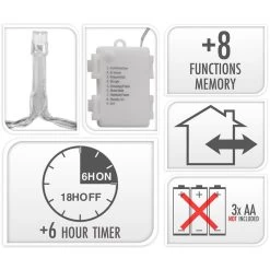 24er LED-Lichterkette - Ca. 1,80 M - Warmweiß 6 24er LED-Lichterkette - Ca. 1,80 M - Warmweiß -Dekorieren Verkauf Geschäft 199833 2