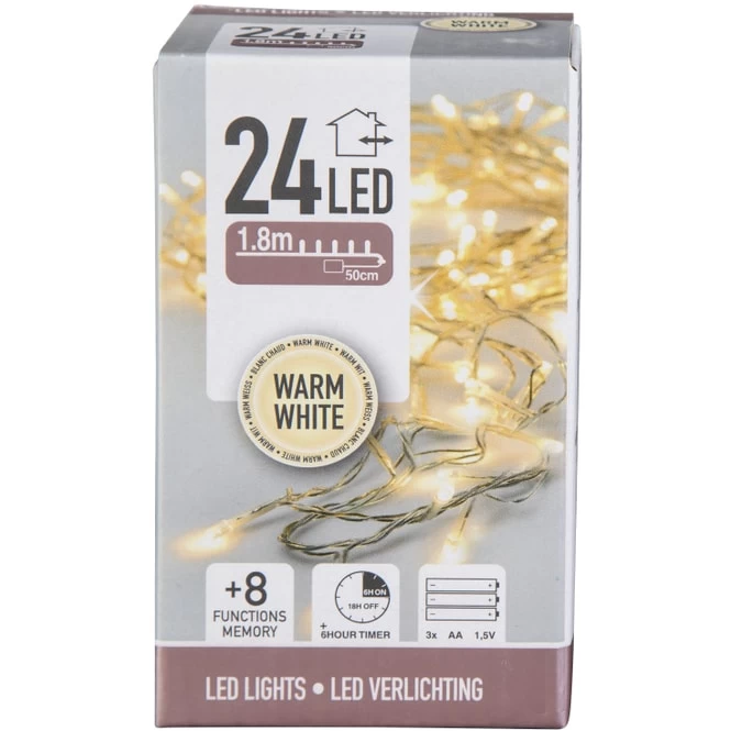 24er LED-Lichterkette - Ca. 1,80 M - Warmweiß 4 24er LED-Lichterkette - Ca. 1,80 M - Warmweiß – Bild 4