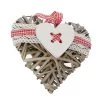 Dekohänger - Herz - Rot/creme - Weide Grau - Ca. 16 Cm