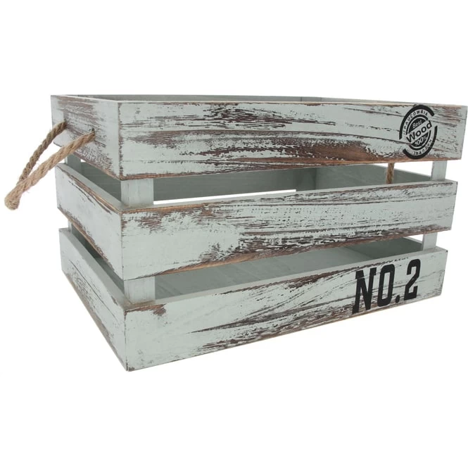 Dekokiste - Aus Holz - Größe M - Grün/antik 1 Dekokiste - Aus Holz - Größe M - Grün/antik