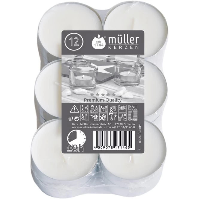 Maxi-Teelichter - Ø = 5,5 Cm - 12 Stück 2 Maxi-Teelichter - Ø = 5,5 Cm - 12 Stück – Bild 2
