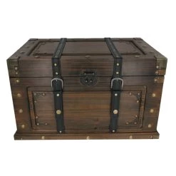 Truhe - L - Dunkelbraun - Aus Holz - Ca. 61 X 37 X 35 Cm