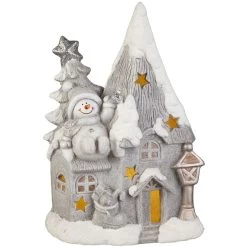 LED-Haus - Aus Magnesia - Ca. 38 X 17,5 X 41 Cm