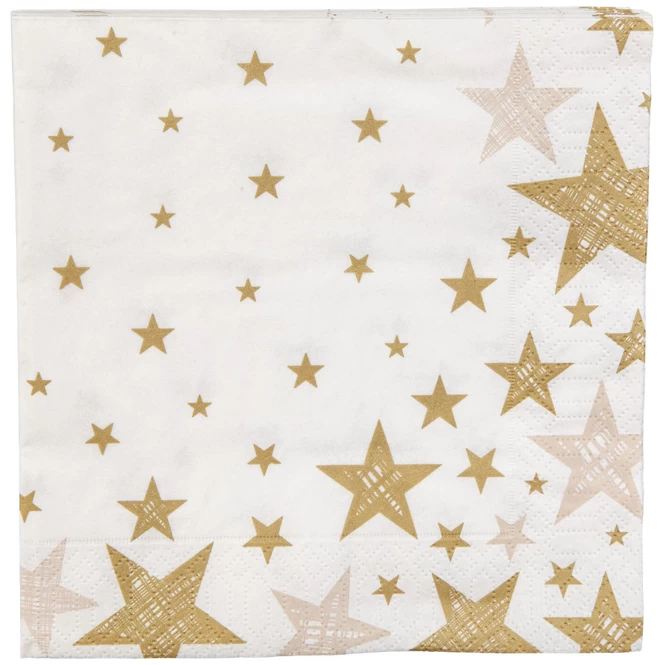 20 Servietten - Sterne - Creme - Ca. 33 X 33 Cm 2 20 Servietten - Sterne - Creme - Ca. 33 X 33 Cm – Bild 2