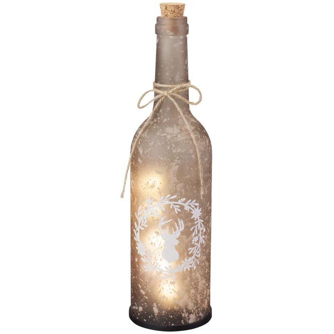 LED-Flasche - Rentier - Aus Glas - Ca. 7 X 29 Cm 1 LED-Flasche - Rentier - Aus Glas - Ca. 7 X 29 Cm