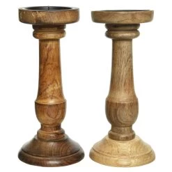 Kerzenständer - Aus Holz - Ca. 11 X 25 Cm - 1 Stück -Dekorieren Verkauf Geschäft 2190401 1 neu