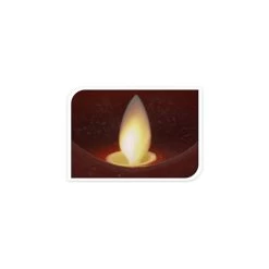 LED-Kerze - Aus Echtwachs - Ca. 7 X 15 Cm - Rot