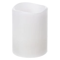 LED-Kerze - Aus Echtwachs - Ca. 5 X 6,5 Cm - Weiß