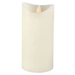 LED-Kerze - Aus Echtwachs - Ca. 7 X 15 Cm - Elfenbein