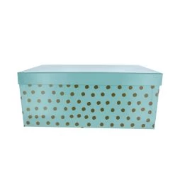 Geschenkbox Punkte Mint/gold -ca. 24 X 15,5 X 9,5 Cm