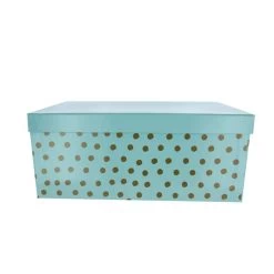 Geschenkbox Punkte Mint/gold - Ca. 16 X 9,5 X 5,5 Cm