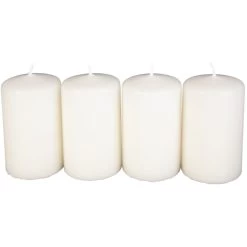 Stumpenkerzen - Ca. 6 X 10 Cm - 4 Stück - Weiß