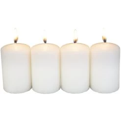 Stumpenkerzen - Ca. 5 X 8 Cm - 4 Stück - Weiß