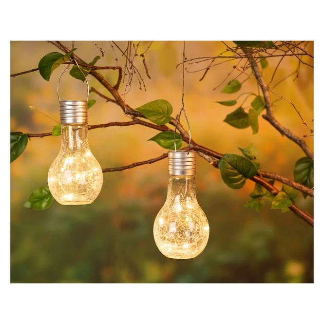 LED-Solarglühbirne - Aus Glas - Ca. 9 X 17 Cm 2 LED-Solarglühbirne - Aus Glas - Ca. 9 X 17 Cm – Bild 2