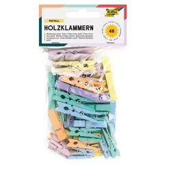Dekoklammern - Aus Holz - 48 Stück - 1 Set