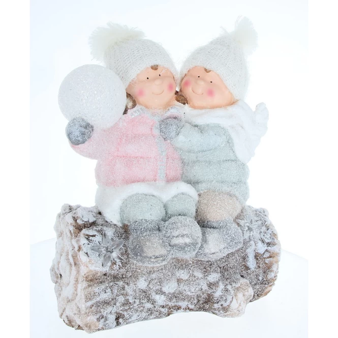 Kinder Auf Stamm Mit LED Ball - Ca. 30,5 X 18 X 34,5 Cm 1 Kinder Auf Stamm Mit LED Ball - Ca. 30,5 X 18 X 34,5 Cm