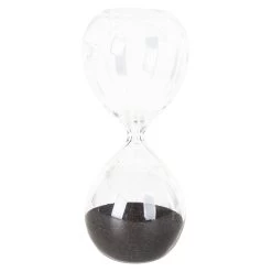 Standdeko - Sanduhr - Aus Glas - Ca. 5 X 5 X 12,5 Cm - Anthrazit