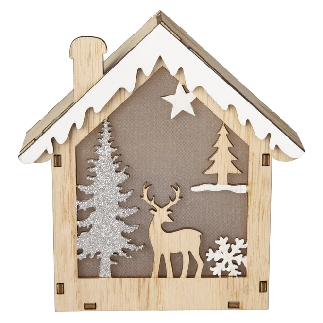 LED-Haus - Aus Holz - Ca. 13 X 4,5 X 13,5 Cm 1 LED-Haus - Aus Holz - Ca. 13 X 4,5 X 13,5 Cm