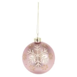 Christbaumkugel - Schneeflocken - Aus Glas - Ø = Ca. 8 Cm - 1 Stück