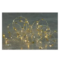 20er LED-Lichterdraht - Herzen - Ca. 190 Cm - Gold