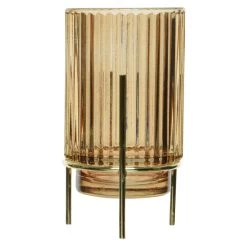 Teelichtglas - Ca. 9 X 15,5 Cm - 1 Stück - Braun 9 Teelichtglas - Ca. 9 X 15,5 Cm - 1 Stück - Braun -Dekorieren Verkauf Geschäft 230015 8720093381238 kaemingk teelichthalter auf fuss 02