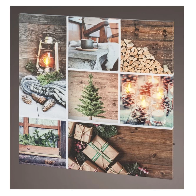 LED-Wanddeko - Bild - Aus Holz - Ca. 38 X 38 X 1 Cm - 1 Stück 1 LED-Wanddeko - Bild - Aus Holz - Ca. 38 X 38 X 1 Cm - 1 Stück