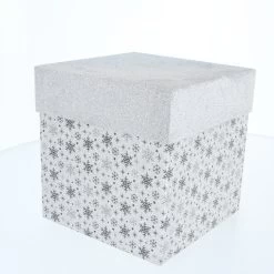 Geschenkbox Schneeflocke Silber - Ca. 14 X 14 X 14 Cm
