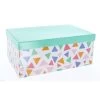 Geschenkbox - L - Dreiecke Mint - Aus Papier - Ca. 28 X 18,5 X 11,5 Cm