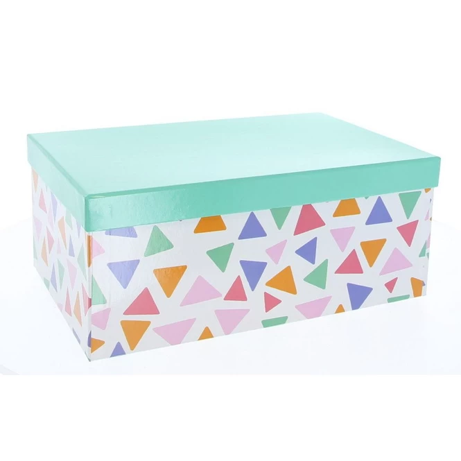 Geschenkbox - L - Dreiecke Mint - Aus Papier - Ca. 28 X 18,5 X 11,5 Cm 1 Geschenkbox - L - Dreiecke Mint - Aus Papier - Ca. 28 X 18,5 X 11,5 Cm