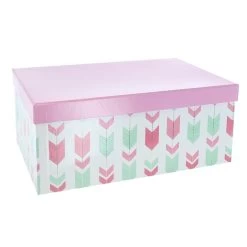 Geschenkbox - S - Pfeile Rosa - Aus Papier - Ca. 20 X 12,5 X 7,5 Cm
