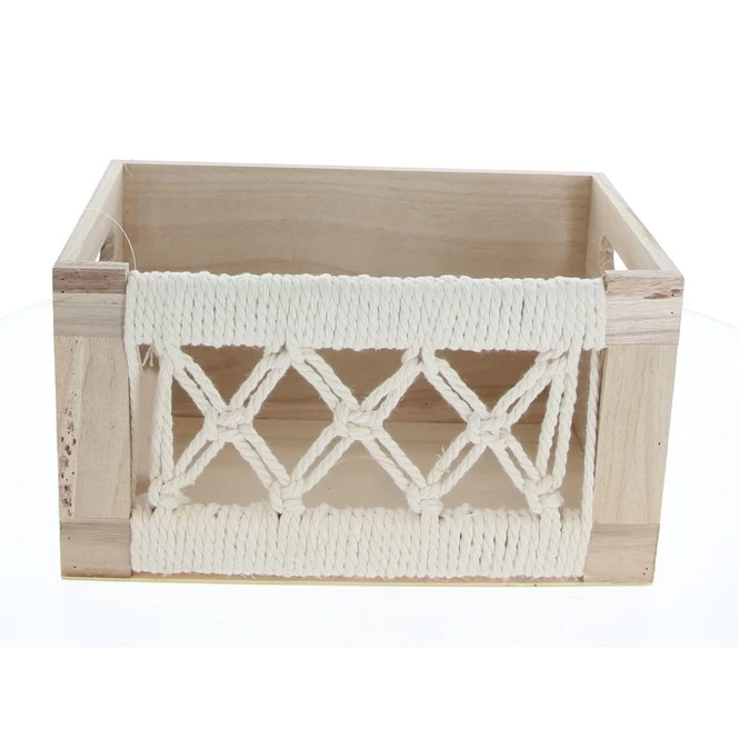 Box - Geflochtene Seiten - Aus Holz - Ca. 30 X 20 X 16 Cm 1 Box - Geflochtene Seiten - Aus Holz - Ca. 30 X 20 X 16 Cm
