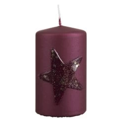 Stumpenkerze - Noel - Ca. 6 X 10 Cm - Dunkelrot
