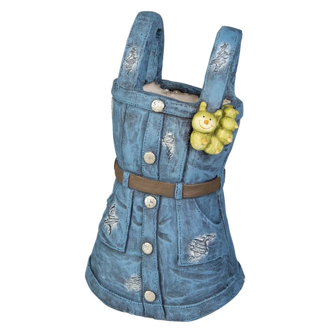 Pflanzgefäß - Jeanskleid - Aus Magnesia - Ca. 26,5 X 20,5 X 44,5 Cm 2 Pflanzgefäß - Jeanskleid - Aus Magnesia - Ca. 26,5 X 20,5 X 44,5 Cm – Bild 2