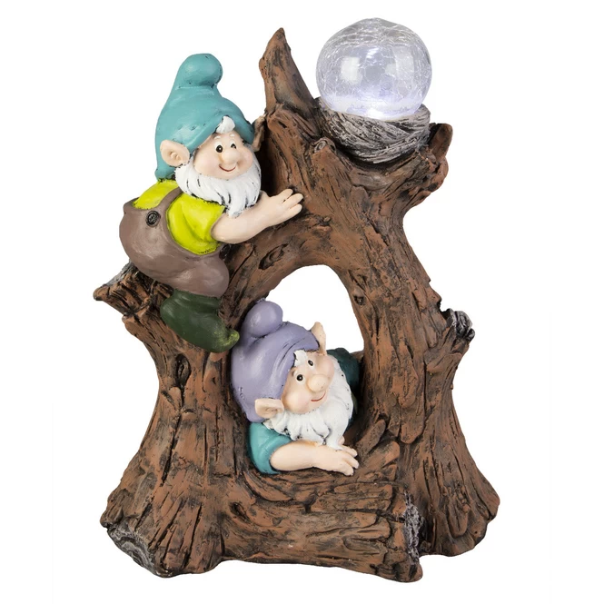 LED-Solarlampe - Baumstamm - Aus Magnesia - Ca. 30 X 17 X 38 Cm 1 LED-Solarlampe - Baumstamm - Aus Magnesia - Ca. 30 X 17 X 38 Cm