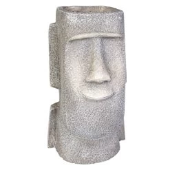 Pflanzgefäß - Steinkopf - Aus Magnesia - Ca. 26 X 24 X 42,5 Cm