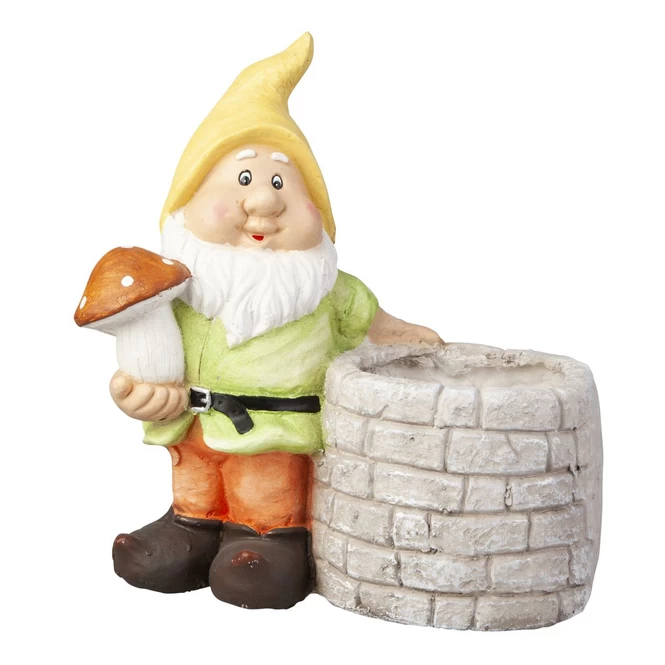 Zwerg Mit Pflanztopf - Aus Magnesia - Ca. 35 X 20 X 39 Cm 1 Zwerg Mit Pflanztopf - Aus Magnesia - Ca. 35 X 20 X 39 Cm