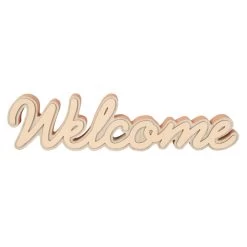 Deko-Schriftzug - Welcome - Aus Holz - Ca. 48 X 3 X 12,5 Cm