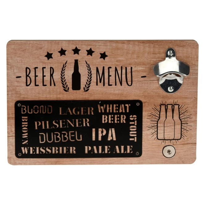 Wanddeko - Flaschenöffner - Aus Holz - Ca. 30 X 20 X 4 Cm - 1 Stück 2 Wanddeko - Flaschenöffner - Aus Holz - Ca. 30 X 20 X 4 Cm - 1 Stück – Bild 2