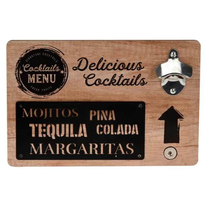 Wanddeko - Flaschenöffner - Aus Holz - Ca. 30 X 20 X 4 Cm - 1 Stück 4 Wanddeko - Flaschenöffner - Aus Holz - Ca. 30 X 20 X 4 Cm - 1 Stück – Bild 4