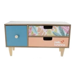 3er Schubladen-Regal - Tropical - Aus Holz - Ca. 30 X 11 X 16 Cm