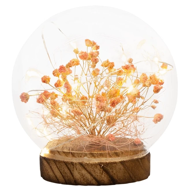 LED-Kugel - Blumen - Aus Glas - Ø = Ca. 12 Cm - Rosa 1 LED-Kugel - Blumen - Aus Glas - Ø = Ca. 12 Cm - Rosa