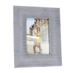 Bilderrahmen - Samt Grau - Ca. 23 X 18 X 1,8 Cm