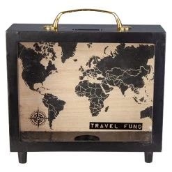 Spardose - Koffer - Aus Holz - Ca. 20 X 7 X 21 Cm