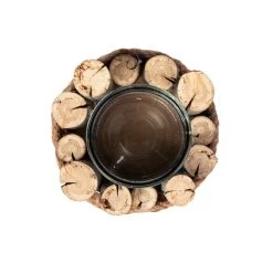 Windlicht Rund - Ca. 18 X 18 X 11 Cm 5 Windlicht Rund - Ca. 18 X 18 X 11 Cm -Dekorieren Verkauf Geschäft 239031 4016096438234 mica living windlicht rund braun 03