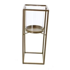 Windlicht Säule Gold/klar - Ca. 12 X 12 X 30 Cm