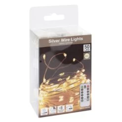 50er LED-Lichterdraht - Silver Wire Lights -Dekorieren Verkauf Geschäft 239670 8719987769481 koopman 50er led silberdraht 06