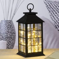 LED-Laterne - Ca. 14 X 14 X 31,5 Cm - Schwarz